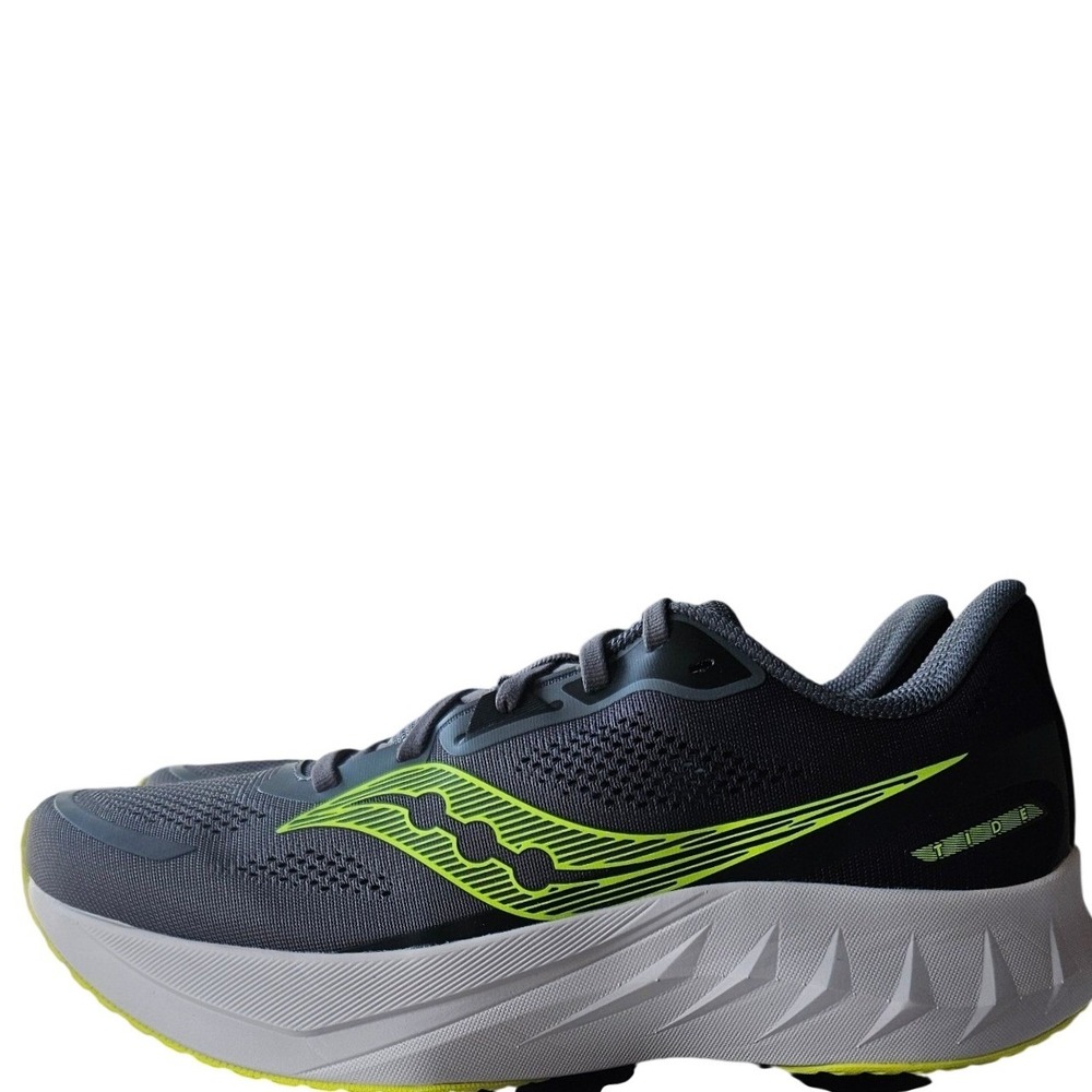 Saucony Tide 2 Mens Running Shoes Carbon Primrose Grey Yellow S21012-102 Size 9